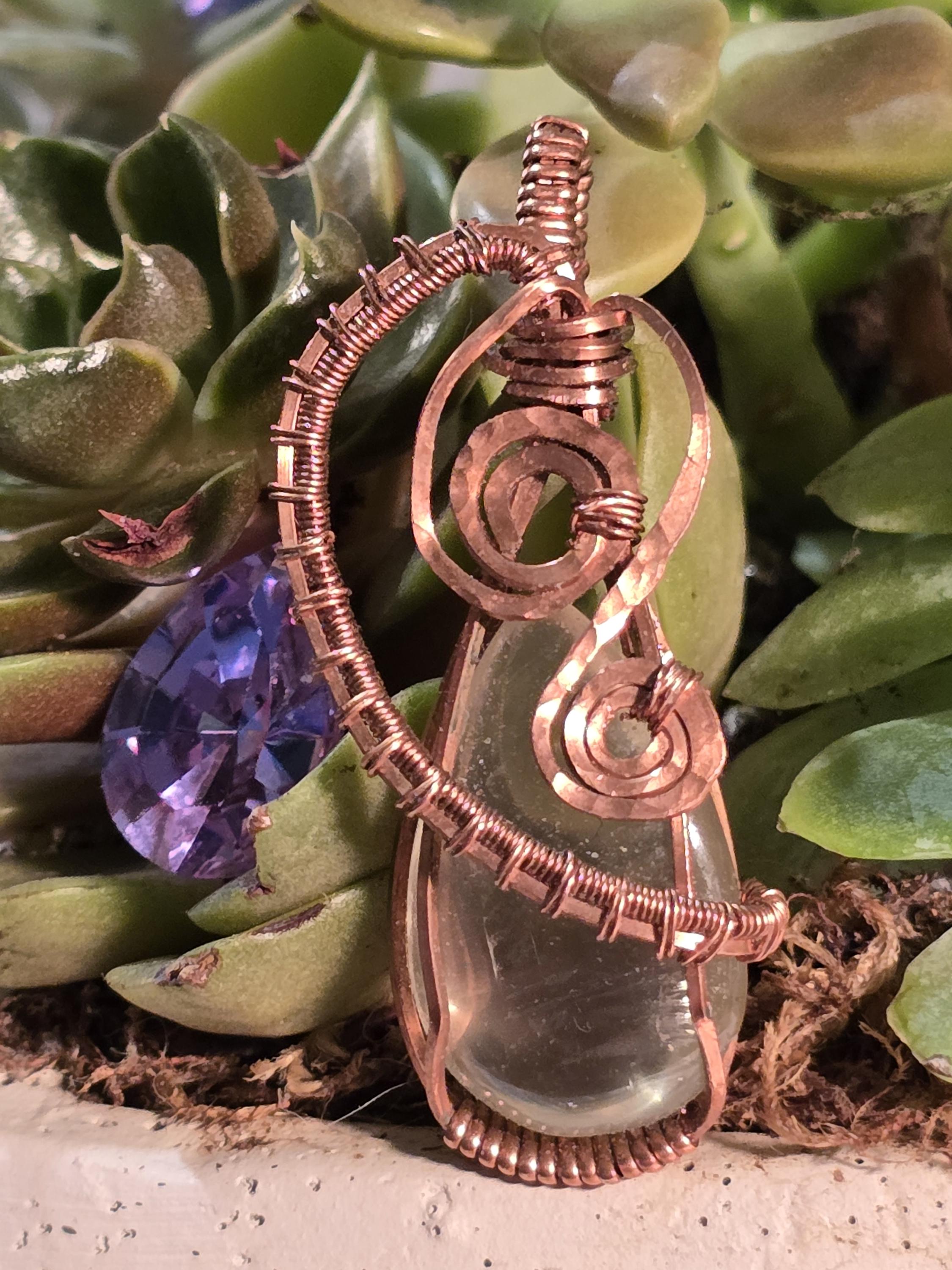 Hand-crafted Wire Wrapped Citrine Crystal Pendant