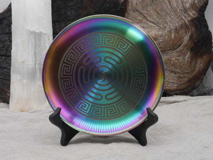 Strophalos of Hecate Altar Tray: Rainbow Stainless Steel Offering Plate