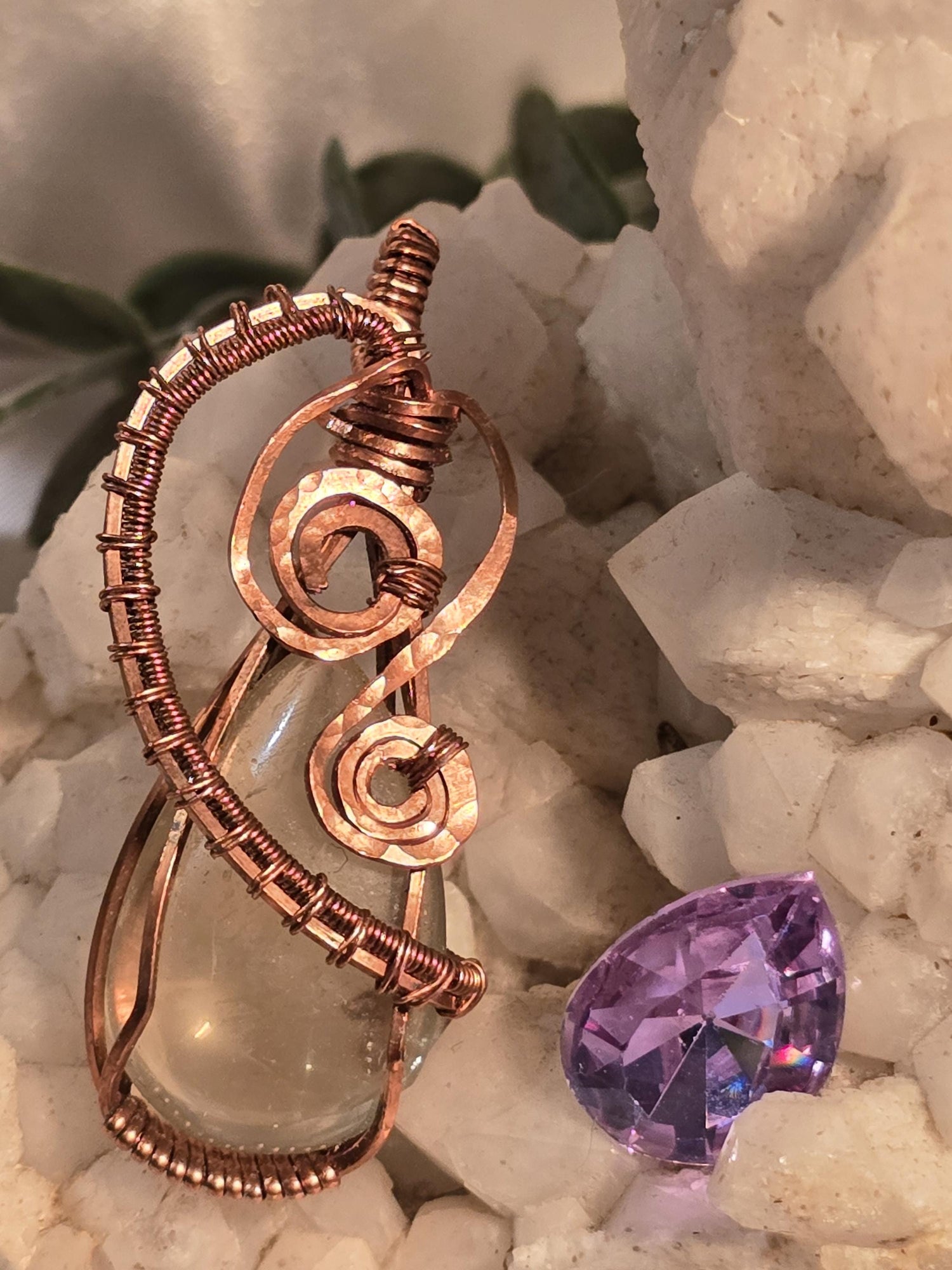 Hand-crafted Wire Wrapped Citrine Crystal Pendant