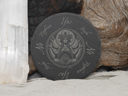 Hecate / Hekate Pendulum Board on Natural Slate Tray - Divination - Triple Goddess - Altar Piece