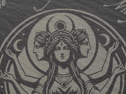 Hecate / Hekate Pendulum Board on Natural Slate Tray - Divination - Triple Goddess - Altar Piece