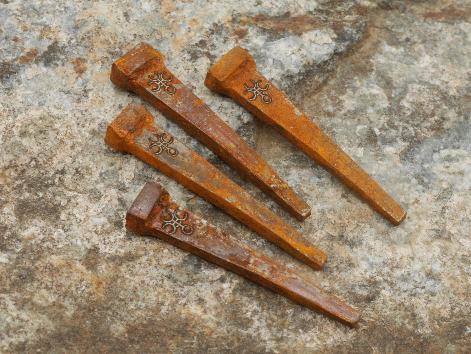 Rusty Coffin Nails Engraved With Hecate&amp;