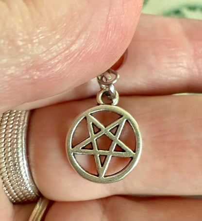 Inverted Pentagram Satanic Symbol Earrings with Carnelian Gemstone.
