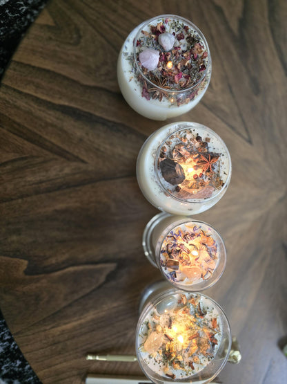 Protection Spell Candle- Obsidian &amp; Herb Blend — Banishing • Warding • Energetic Shield