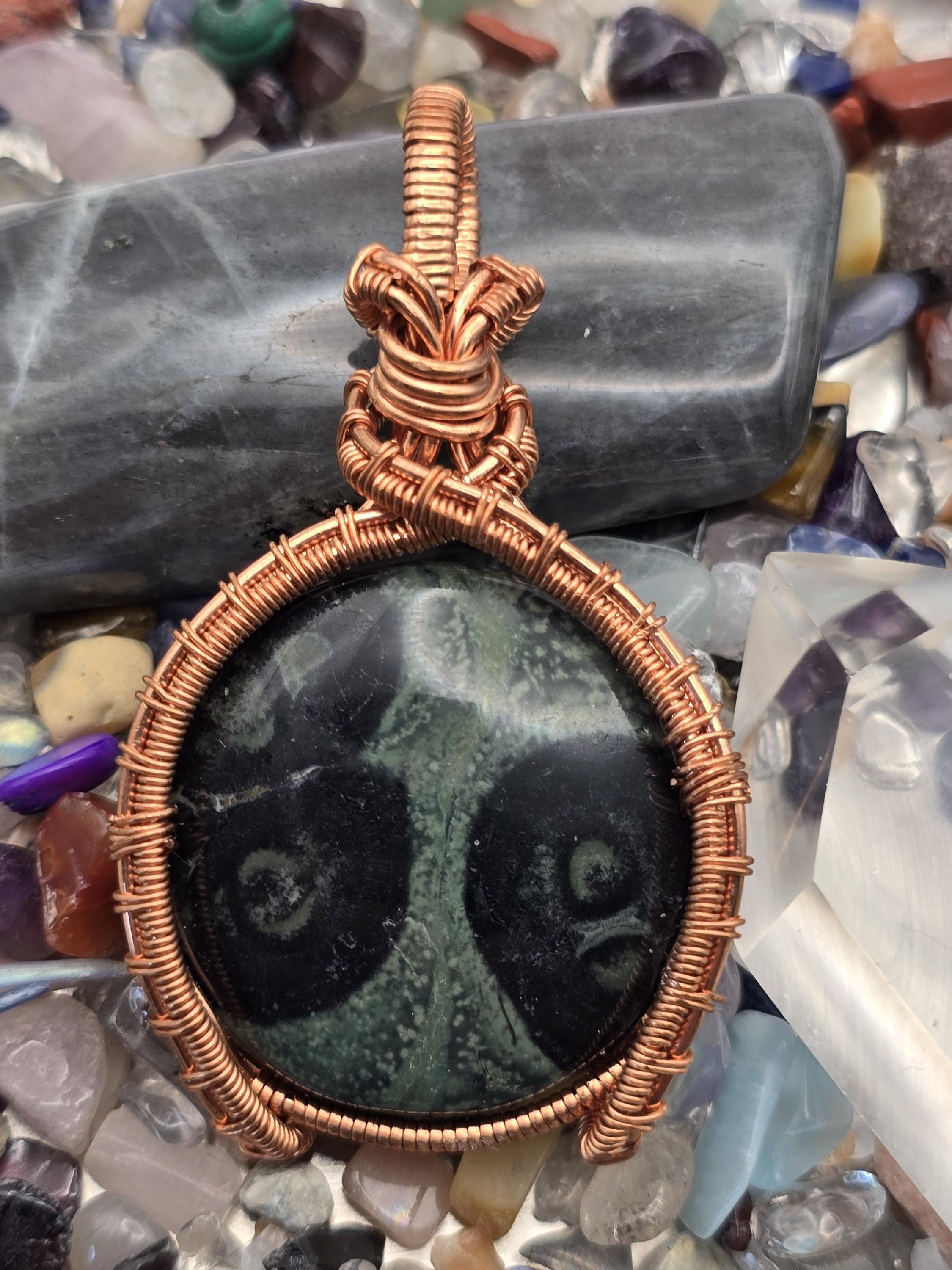 Hand-crafted Wire Wrapped Kambaba Jasper Crystal Pendant