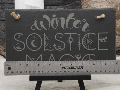 Winter Solstice Magic Slate Wall Sign - Pagan Yule Decor