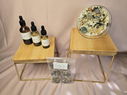 Abundance Intention Candle: Aventurine, Citrine &amp; Pyrite Crystal Blend
