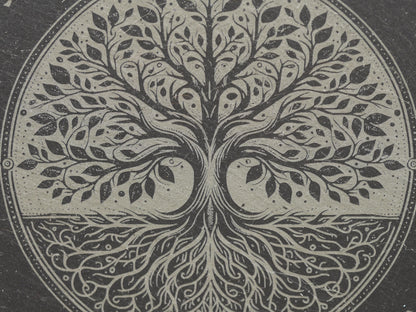 Bohemian Celtic Tree of Life Pendulum Board on Natural Slate - Yggdrasill -Divination - Altar Piece