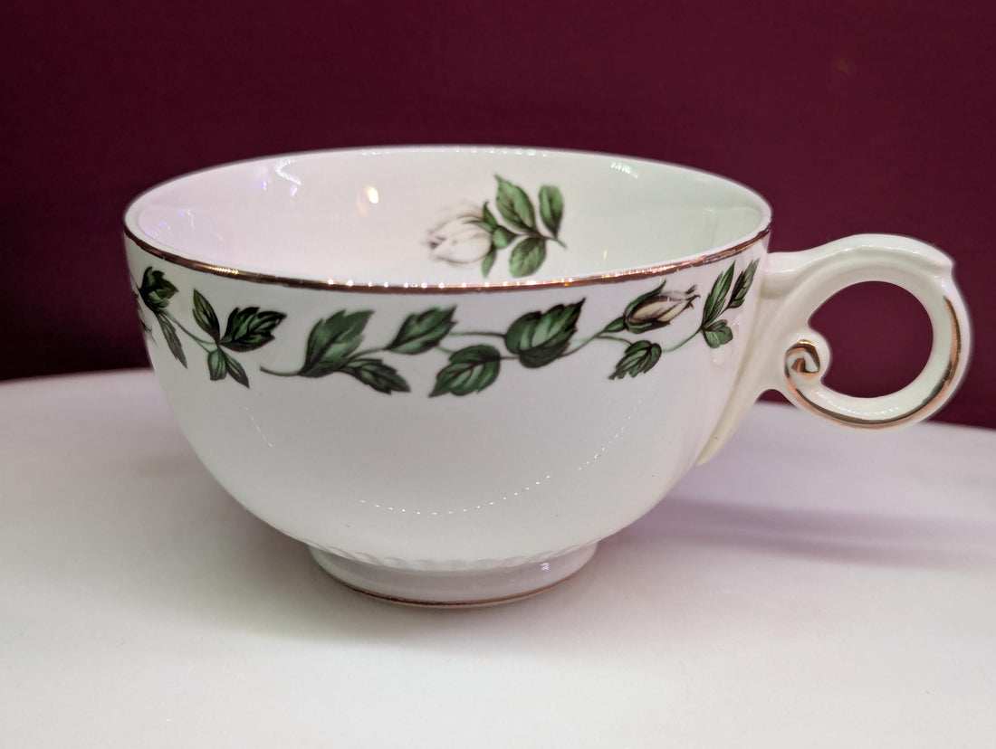 Cottagecore Vintage Cameo Rose Teacup &amp; Saucer Set - Superior Hall Quality  | Circa 1950-1970&