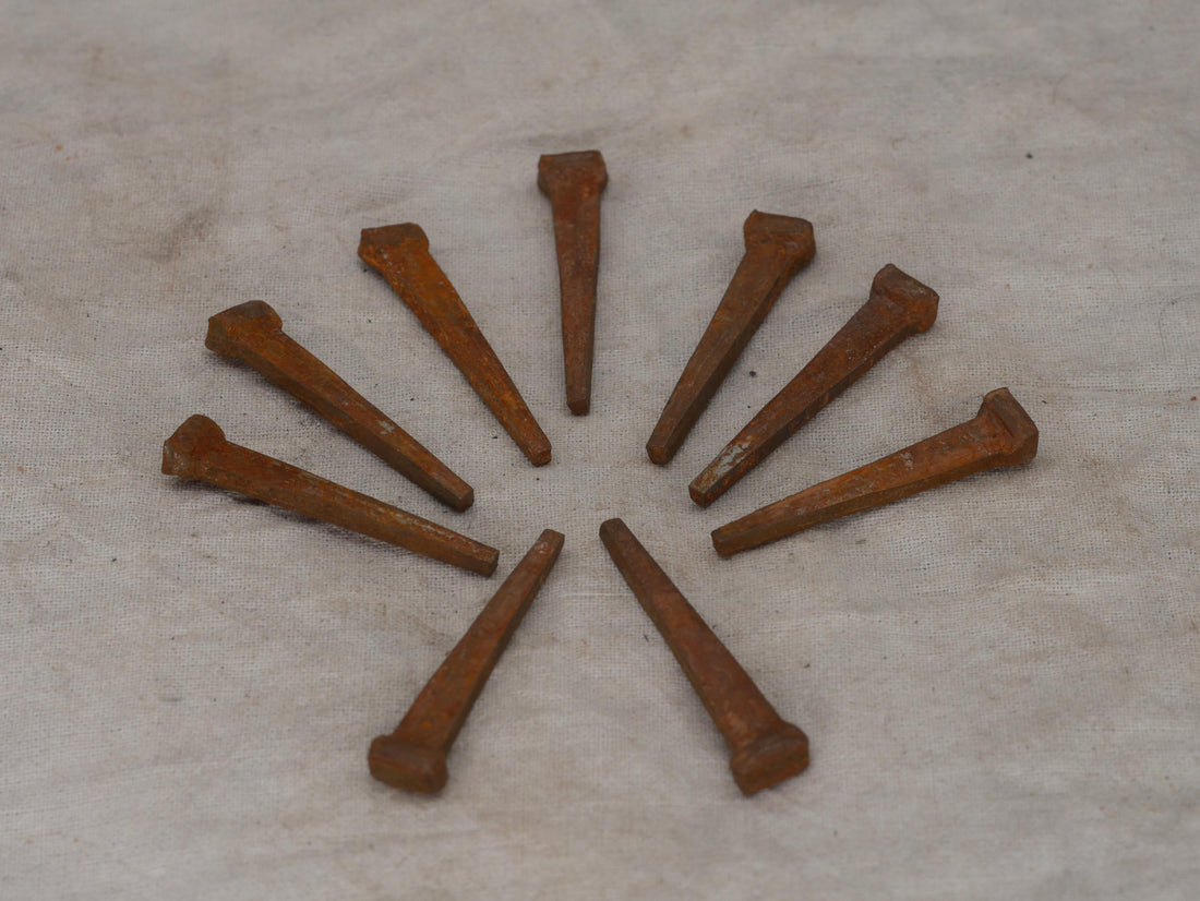 Set of 9 rusty Coffin Nails for Spell Work (1 1/2&amp;quot; mini nails) | Hex | Banishment | Curse