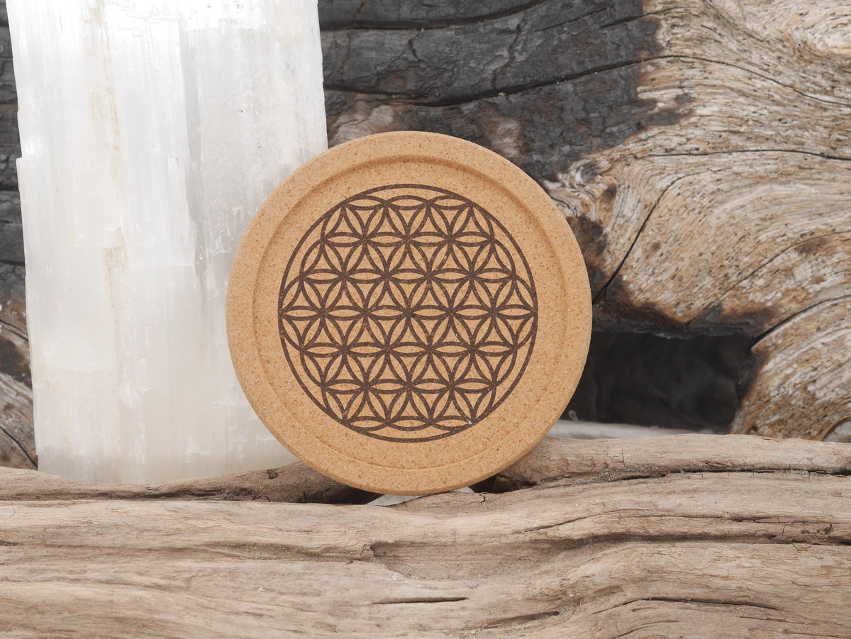 Sacred Geometry Cork Coaster Set (four 4&amp;quot; coasters) - Metatron&amp;