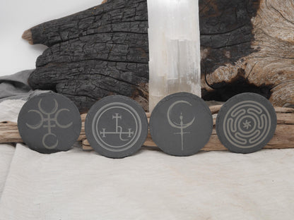 Slate Hecate and Lilith Seals and Sigils Set of Four 4&amp;quot; Tiles - Altar/Coaster