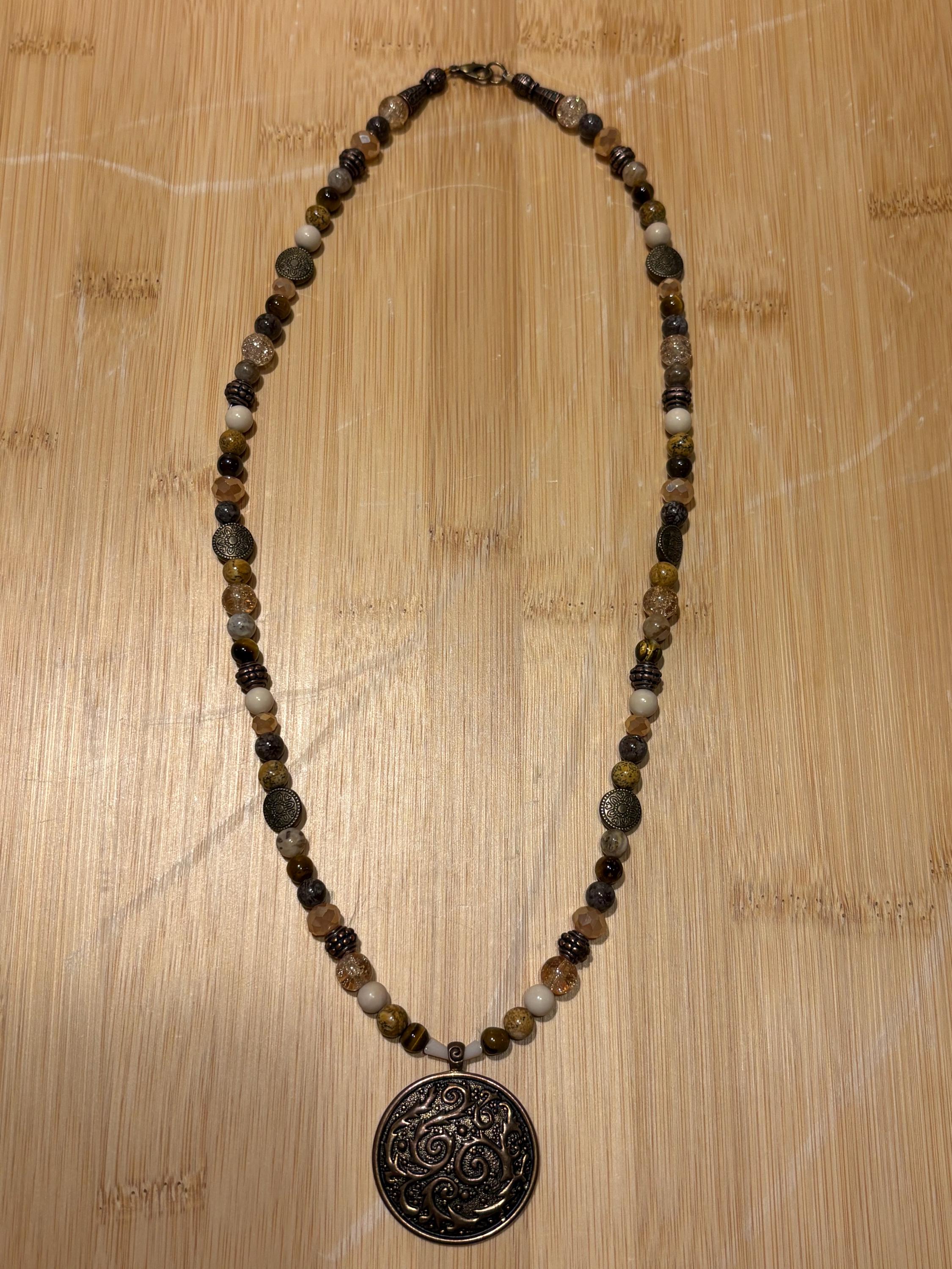 Bronze Metal - Handmade Beaded Necklace