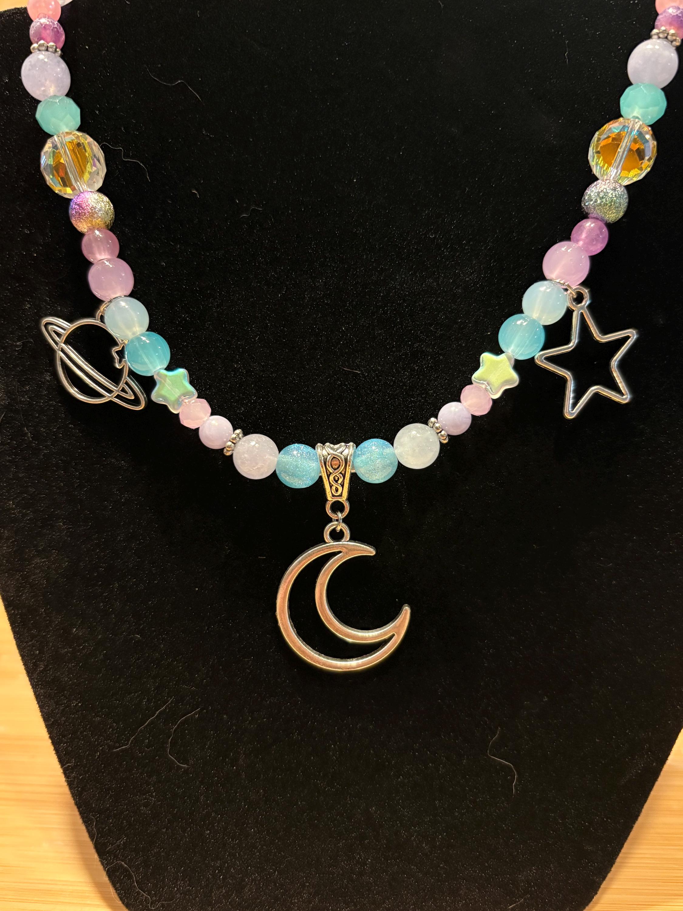 Space Girly - Handmade Beaded Becklace