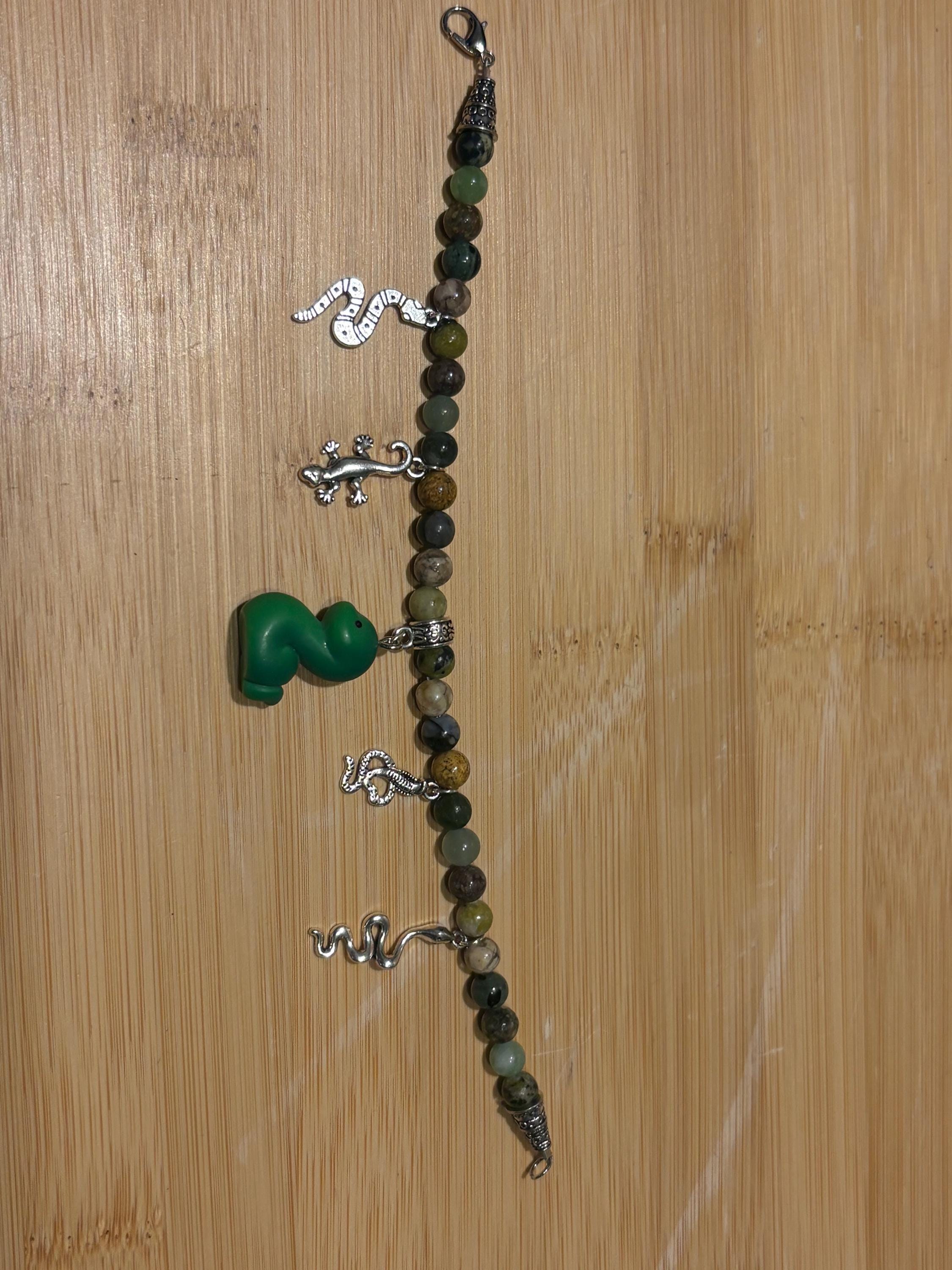 Reptarium - Handmade Beaded Charm Bracelet