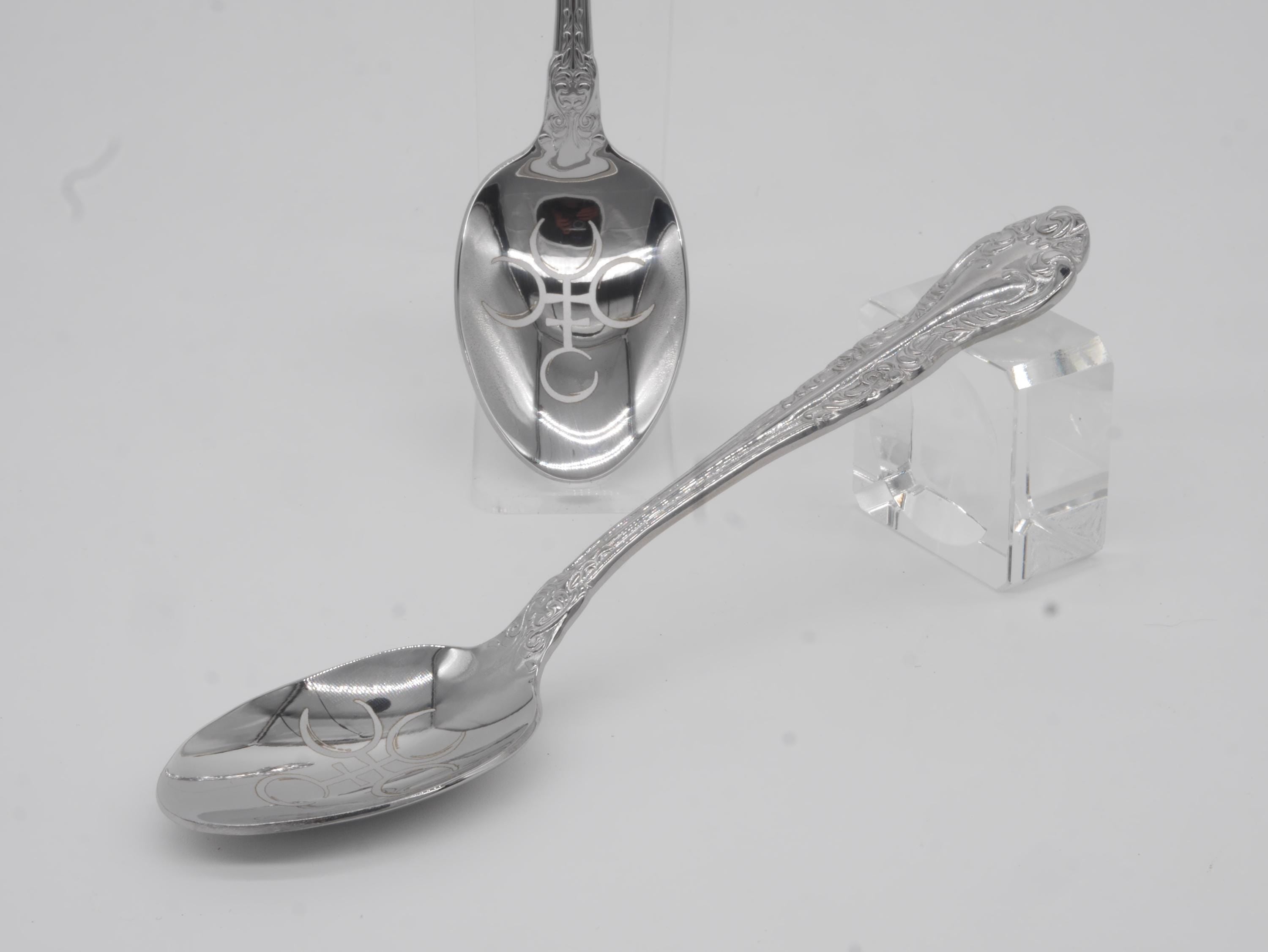 Hecate Witches Teaspoon For Stirring In Intent - Engraved Stainless Steel