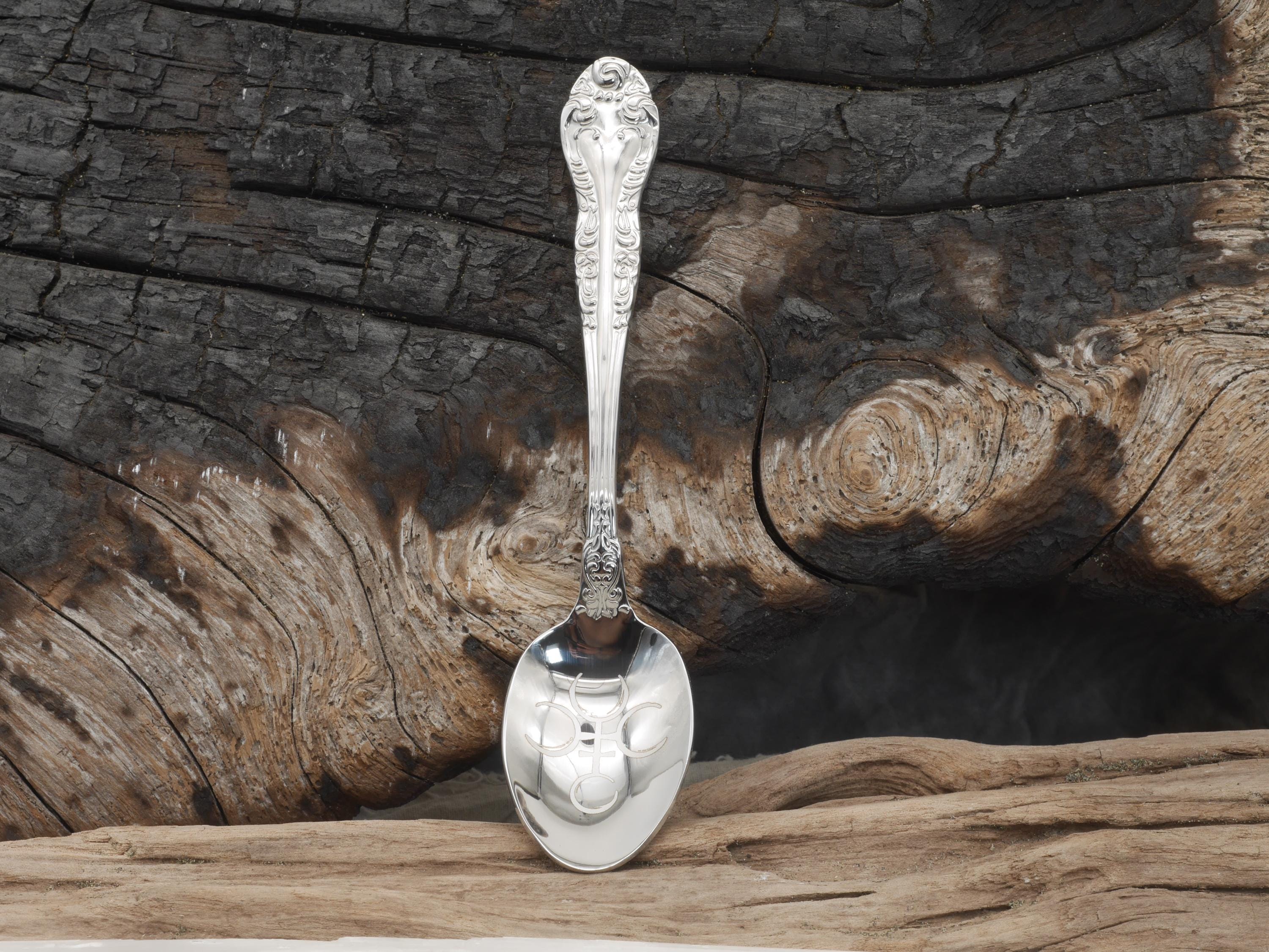 Hecate Witches Teaspoon For Stirring In Intent - Engraved Stainless Steel