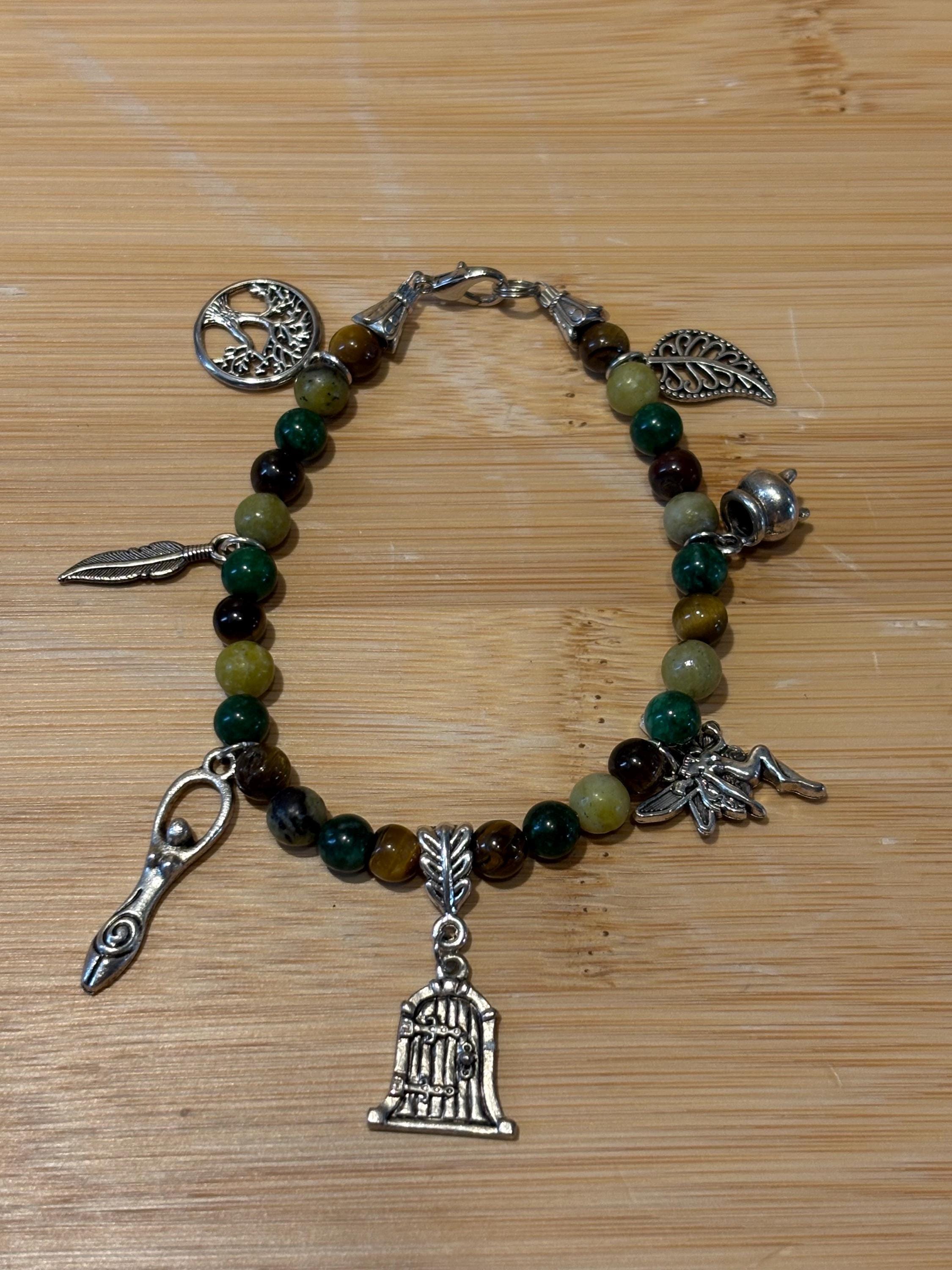 Forest Witch - Handmade Beaded Charm Bracelet