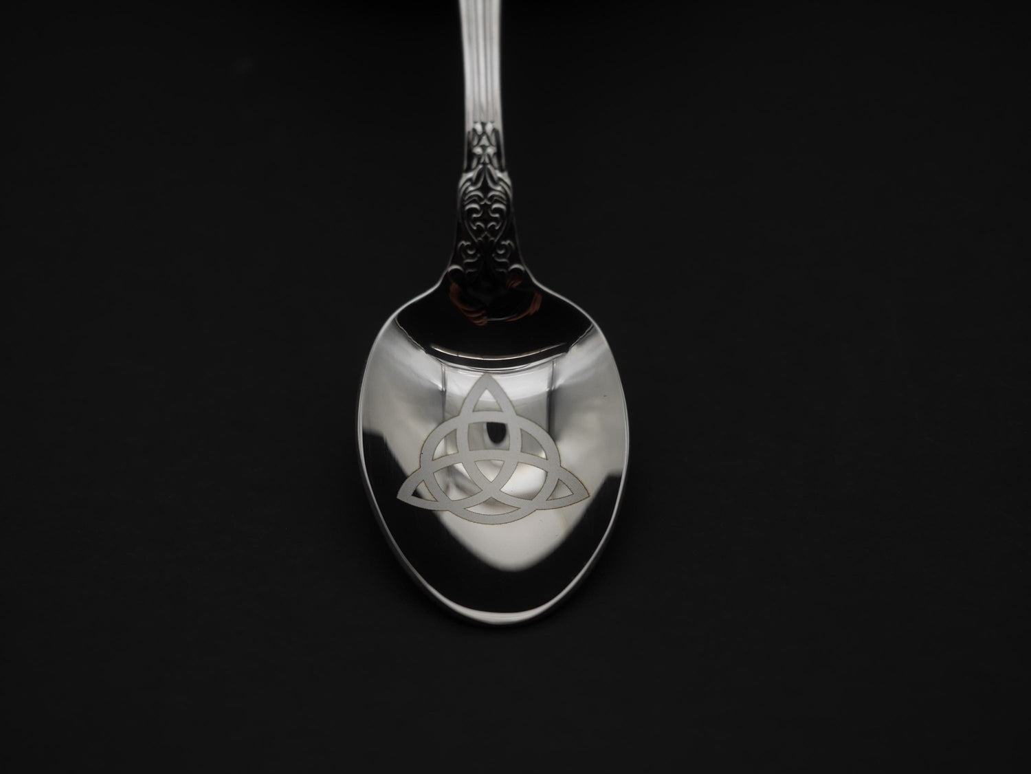 Triquetra Witches Teaspoon For Stirring In Intent - Engraved Stainless Steel