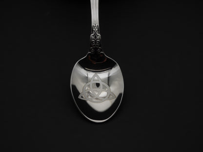 Triquetra Witches Teaspoon For Stirring In Intent - Engraved Stainless Steel