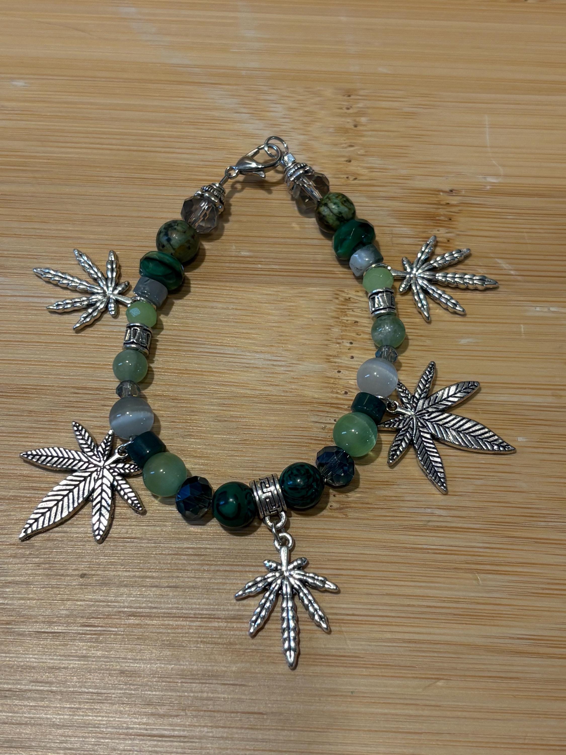 Frosty Hash - Handmade Beaded Charm Bracelet