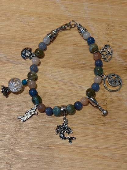 Mermaid Oceans - Handmade Beaded Charm Bracelet