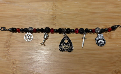 Oracle of the Dark - Handmade Beaded Charm Bracelet