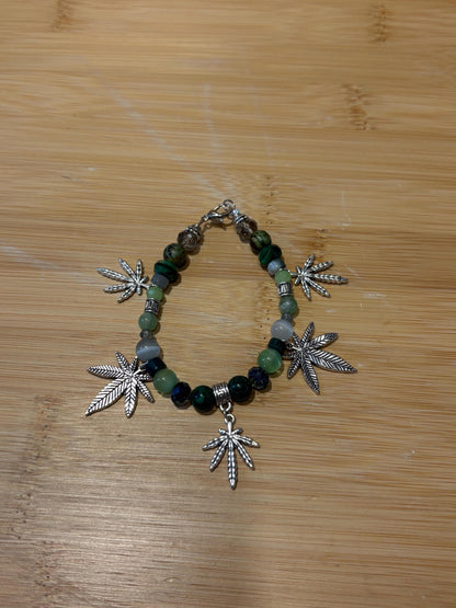 Frosty Hash - Handmade Beaded Charm Bracelet