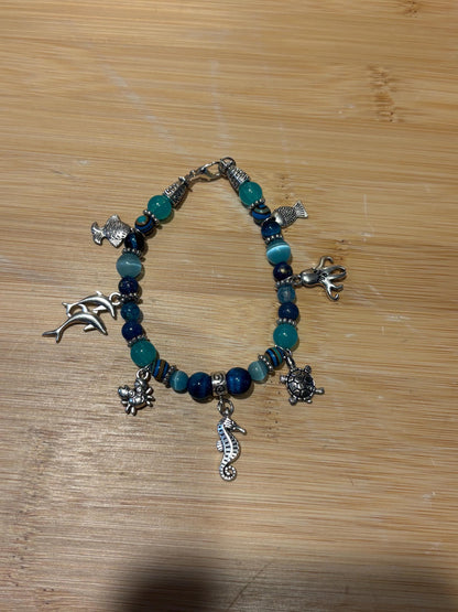 Ocean Friends - Handmade Beaded Charm Bracelet