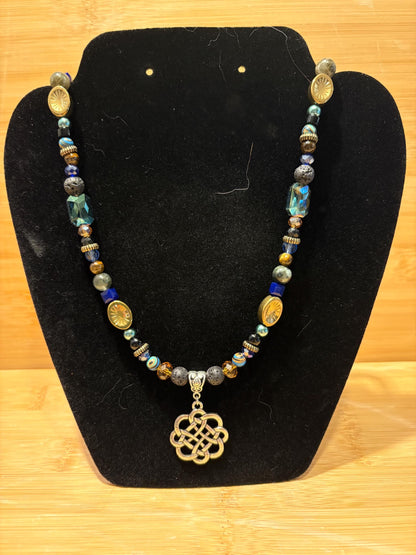 Starlit Current - Handmade Beaded Necklace