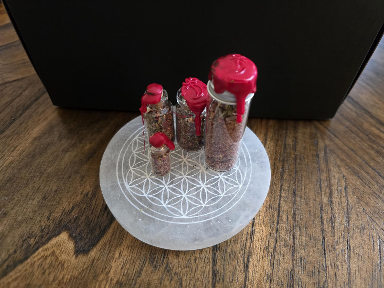 Handcrafted Money Spell Jar - Crystal Herb Blend, Home Altar Supplies