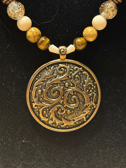 Bronze Metal - Handmade Beaded Necklace
