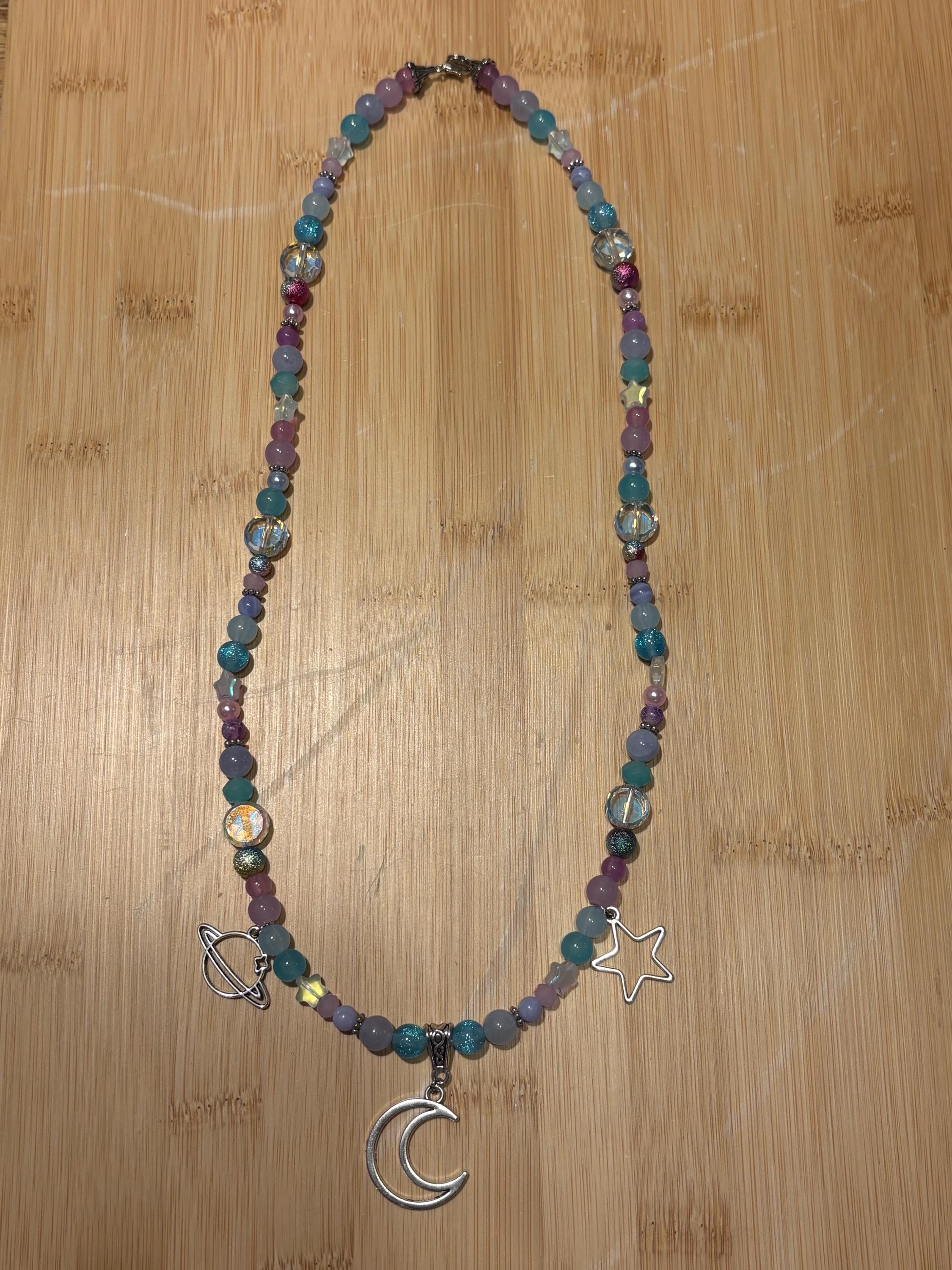 Space Girly - Handmade Beaded Becklace