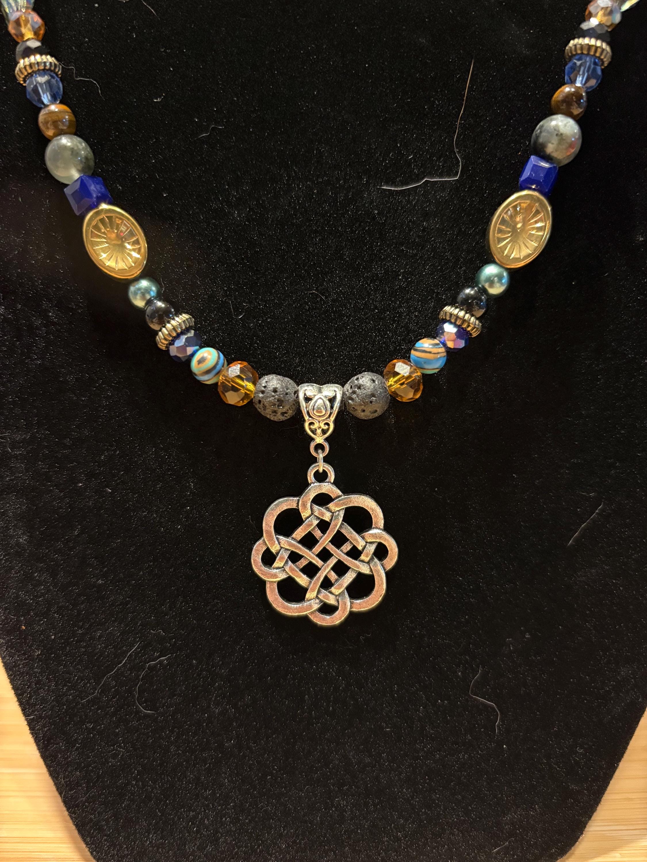 Starlit Current - Handmade Beaded Necklace