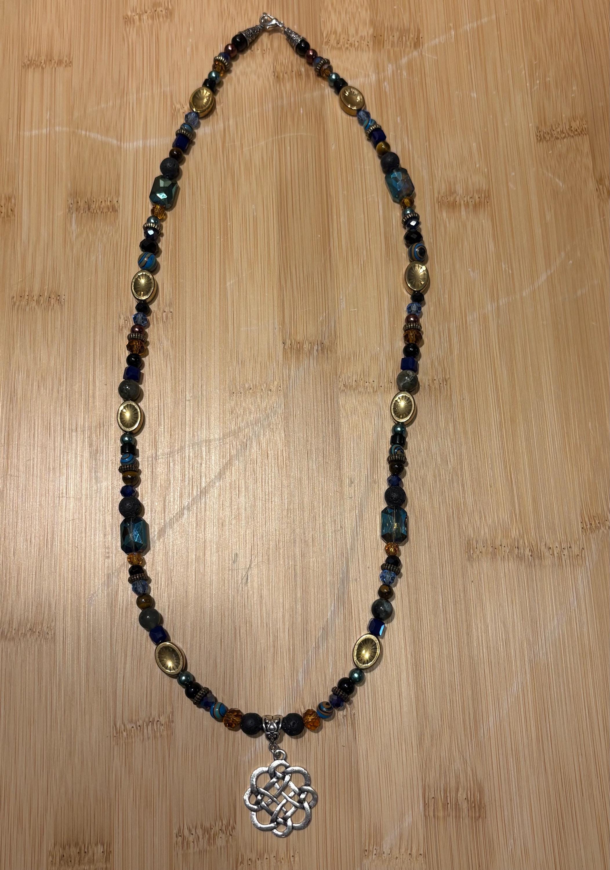 Starlit Current - Handmade Beaded Necklace