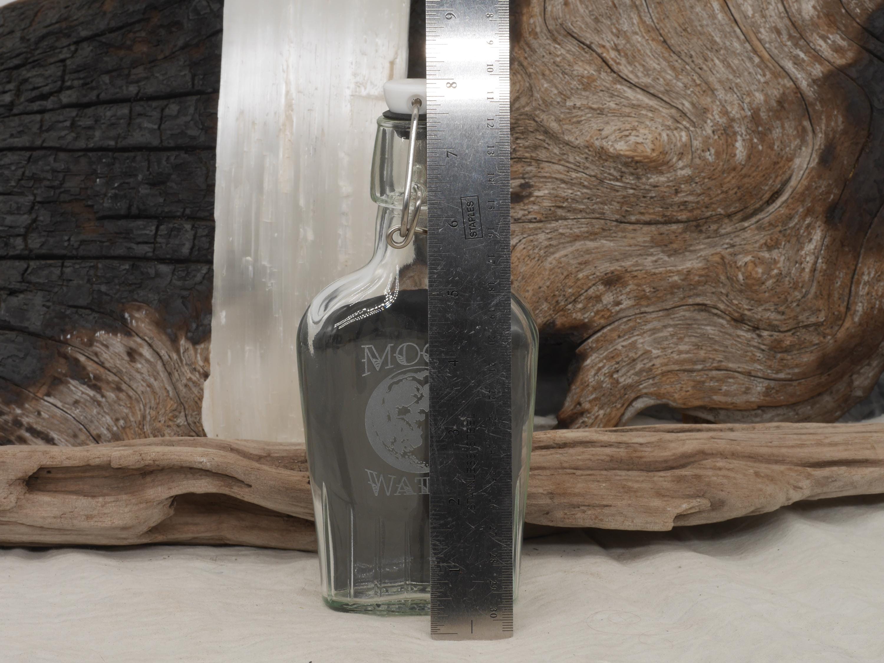Glass Moon Water Bottle with Flip Top | For Rituals and Manifestation