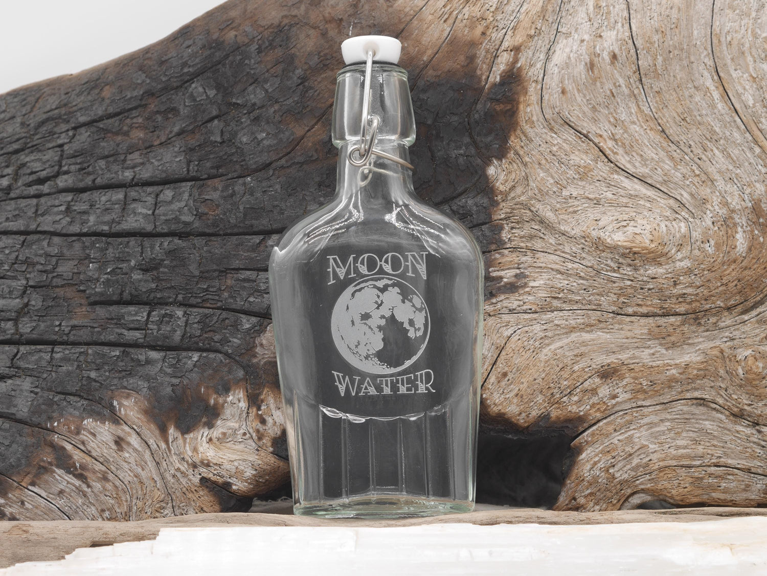 Glass Moon Water Bottle with Flip Top | For Rituals and Manifestation