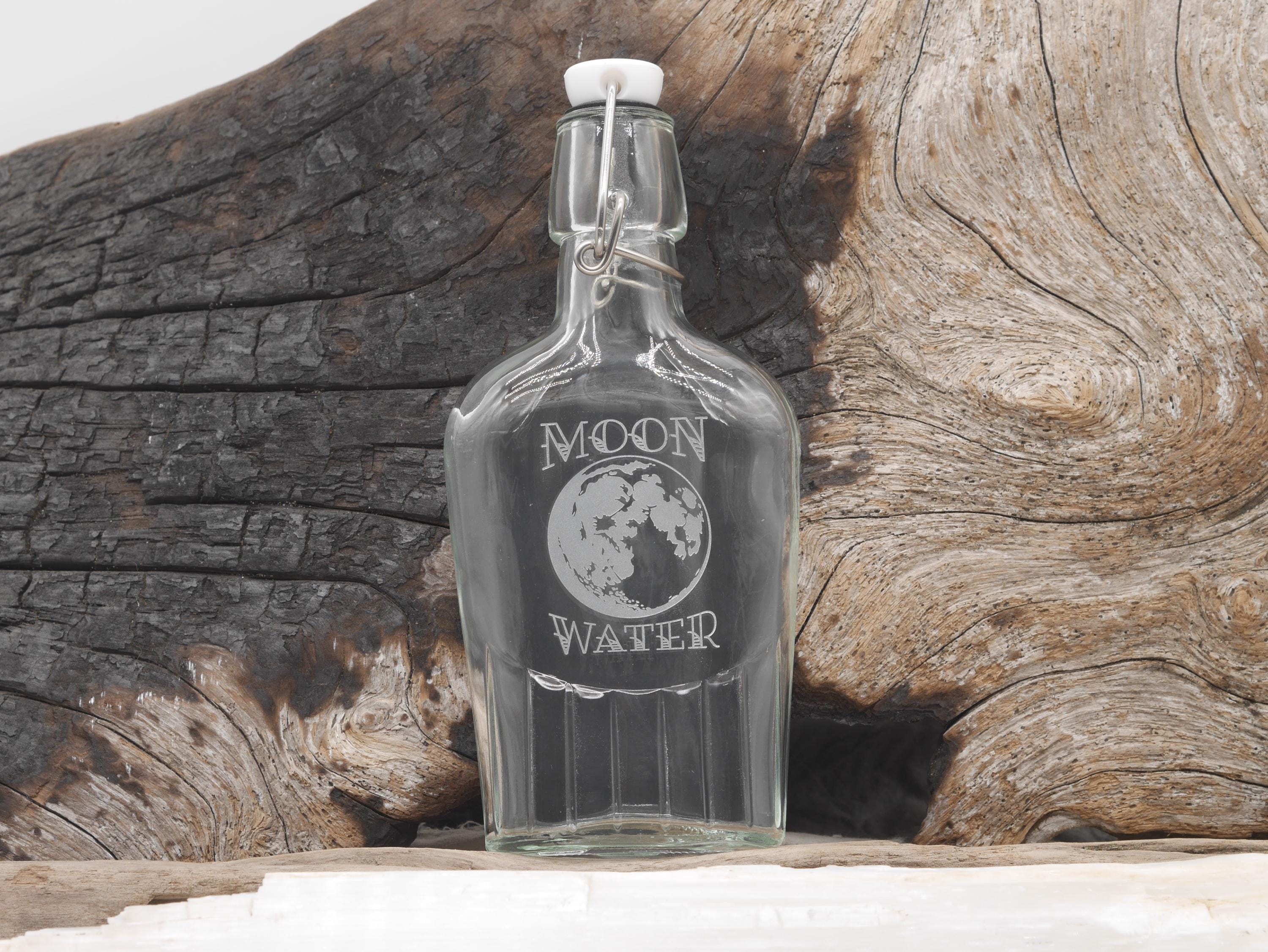 Glass Moon Water Bottle with Flip Top | For Rituals and Manifestation