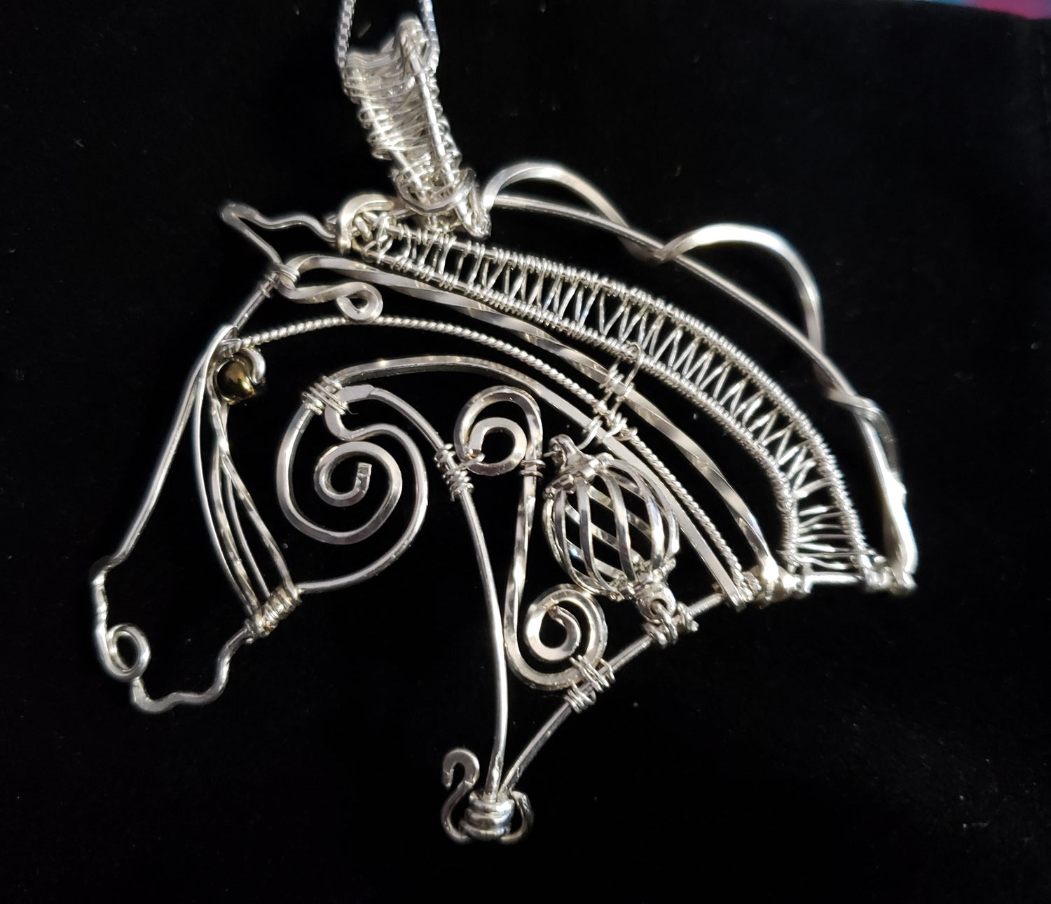 Sterling silver copper arabian horse necklace, boho jewelry, equestrian gifts for women, horse lover gifts for girls,horse jewelry teen girl