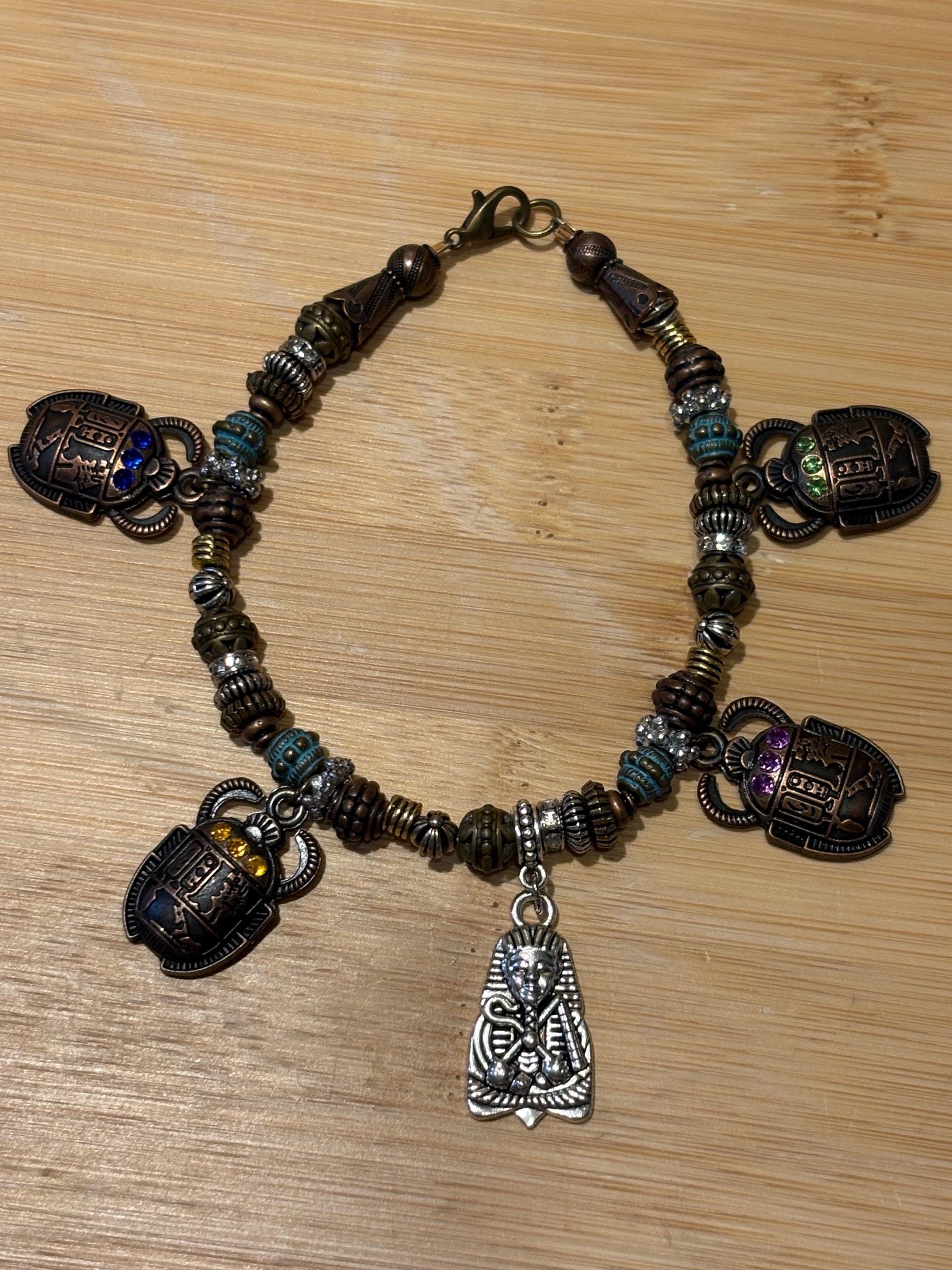 Imhotep - Handmade Beaded Charm Bracelet