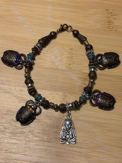 Imhotep - Handmade Beaded Charm Bracelet