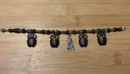 Imhotep - Handmade Beaded Charm Bracelet