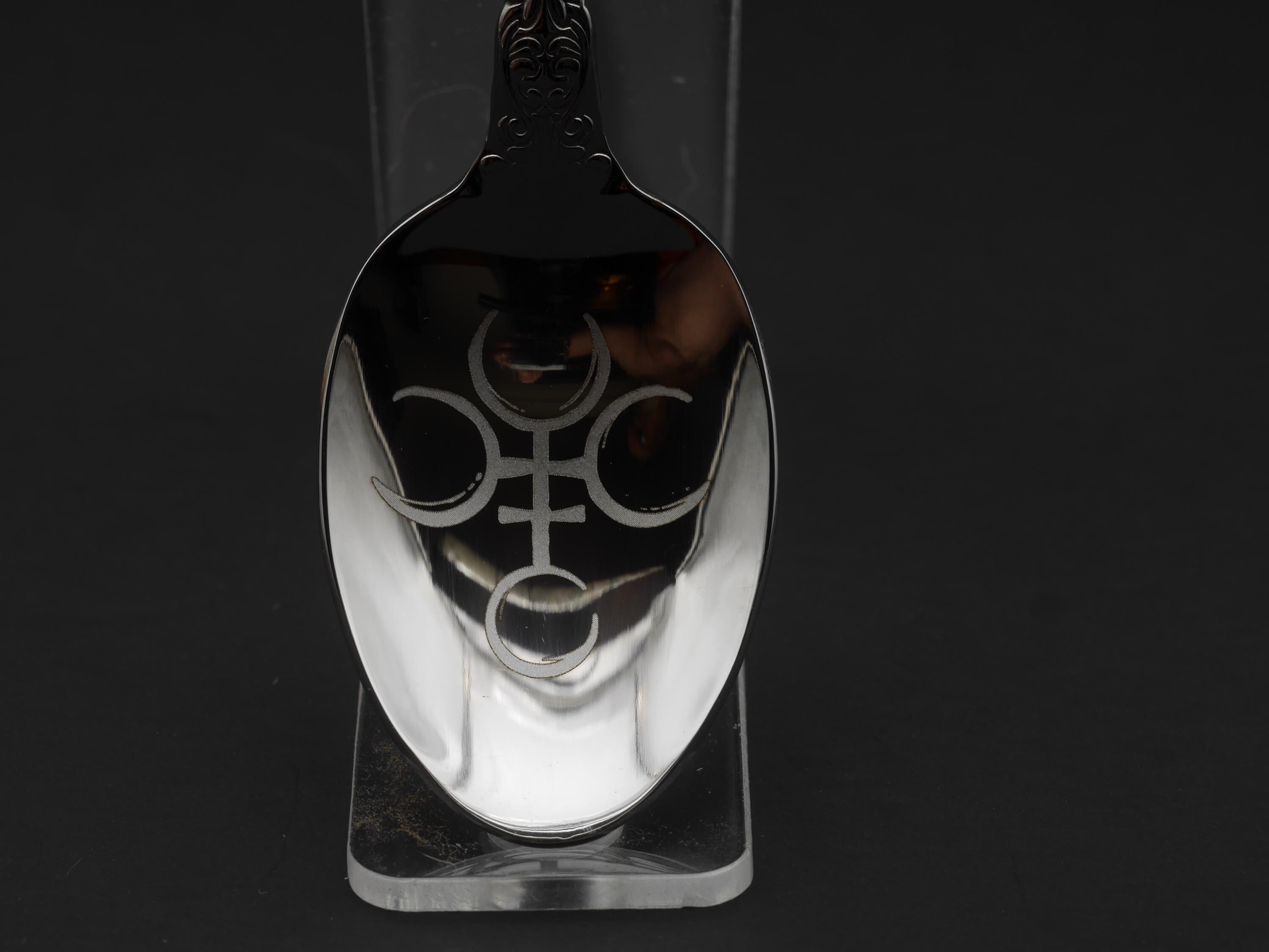 Hecate Witches Teaspoon For Stirring In Intent - Engraved Stainless Steel