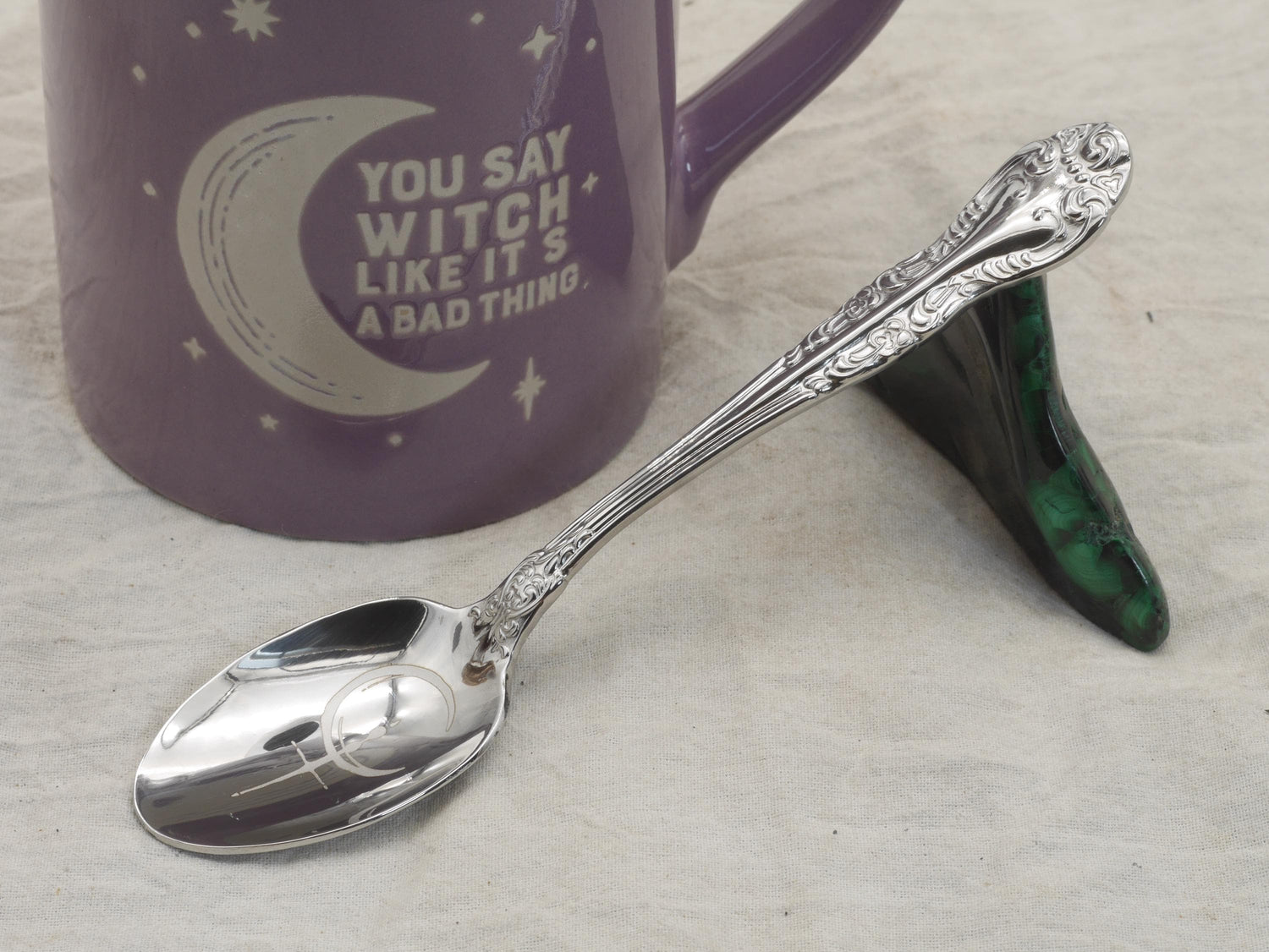 Lilith Witches Teaspoon For Stirring In Intent - Engraved Stainless Steel