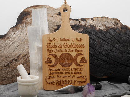 Large Gods and Goddesses Wood Cutting Board: Witchy / Pagan Decor