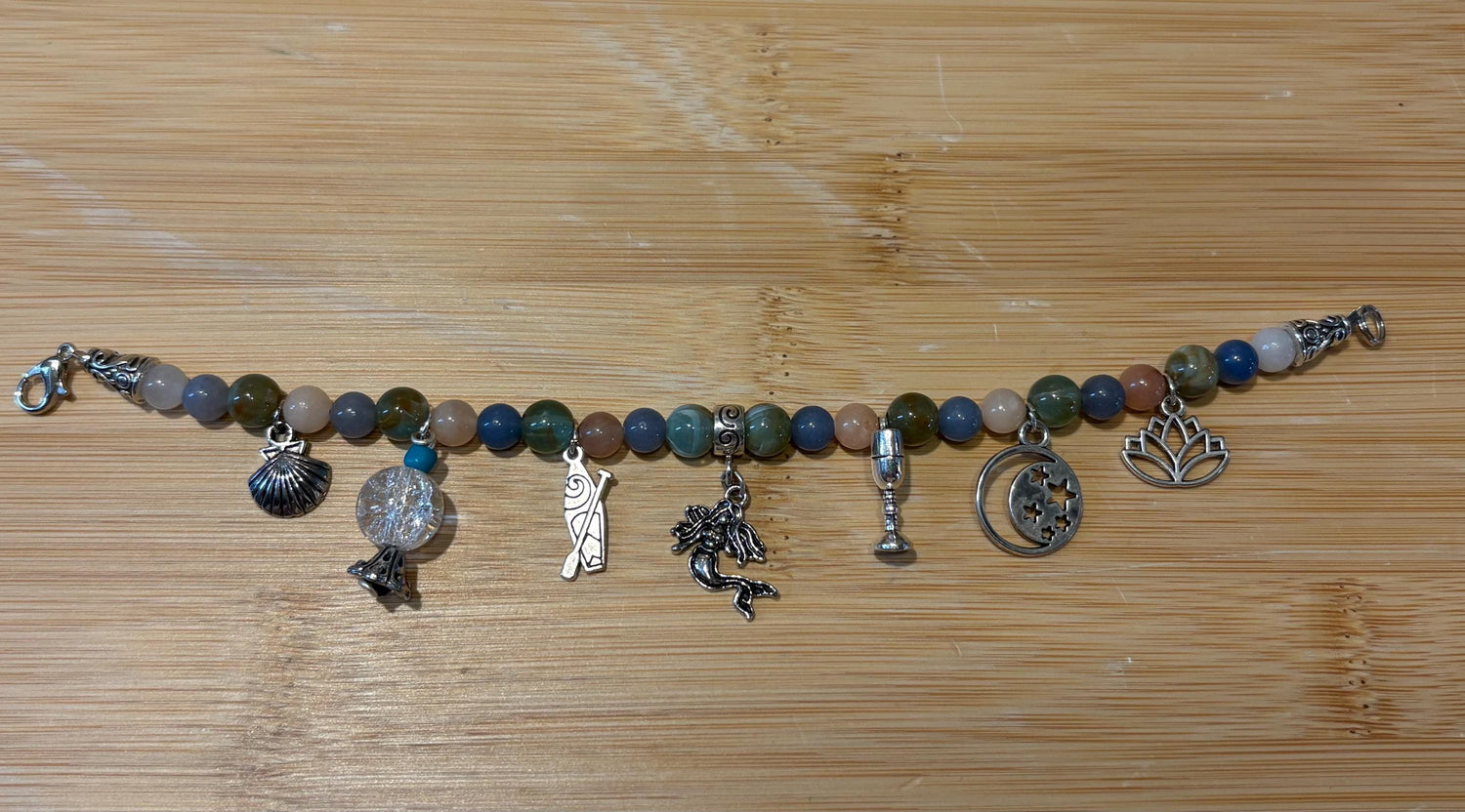 Mermaid Oceans - Handmade Beaded Charm Bracelet