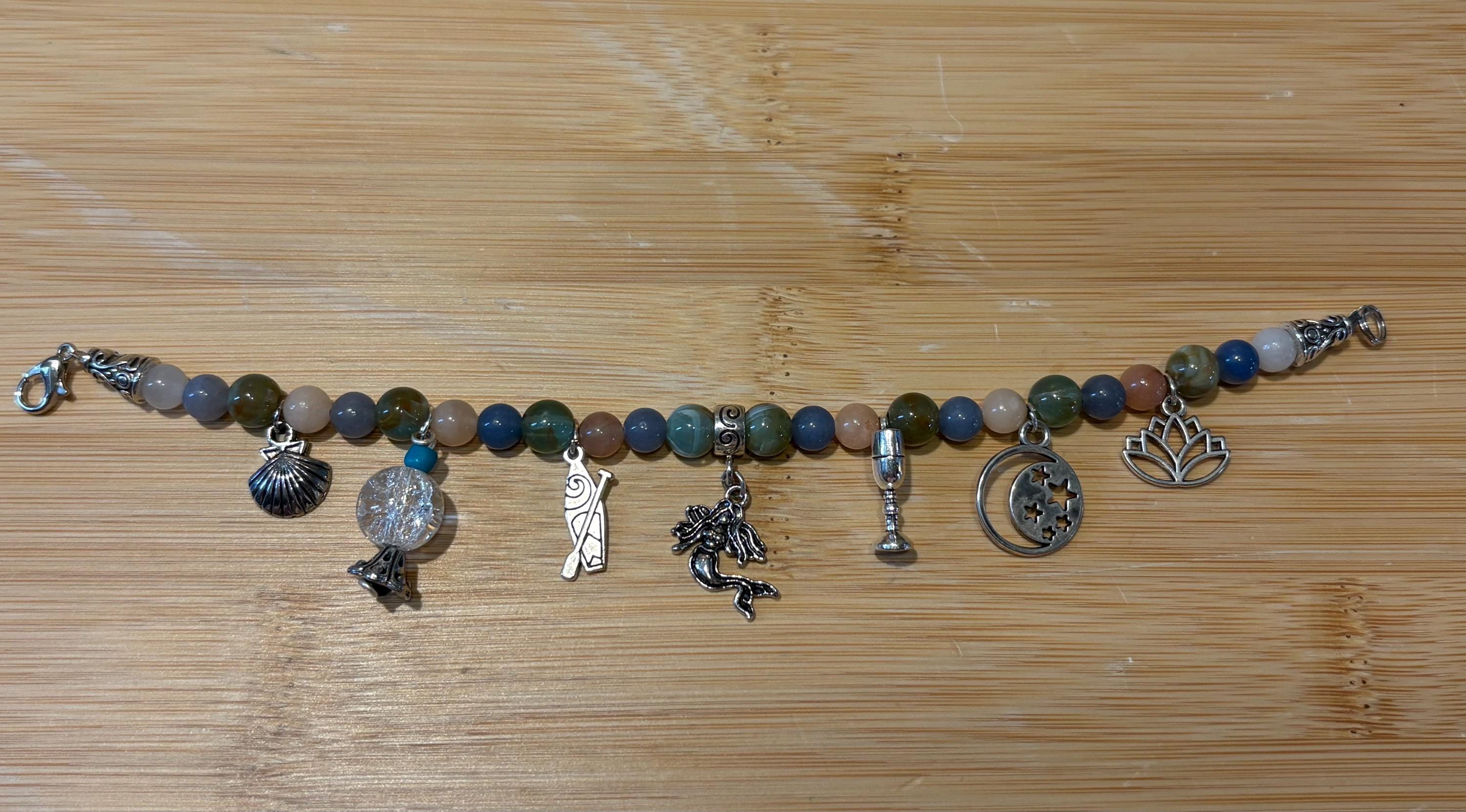 Mermaid Oceans - Handmade Beaded Charm Bracelet