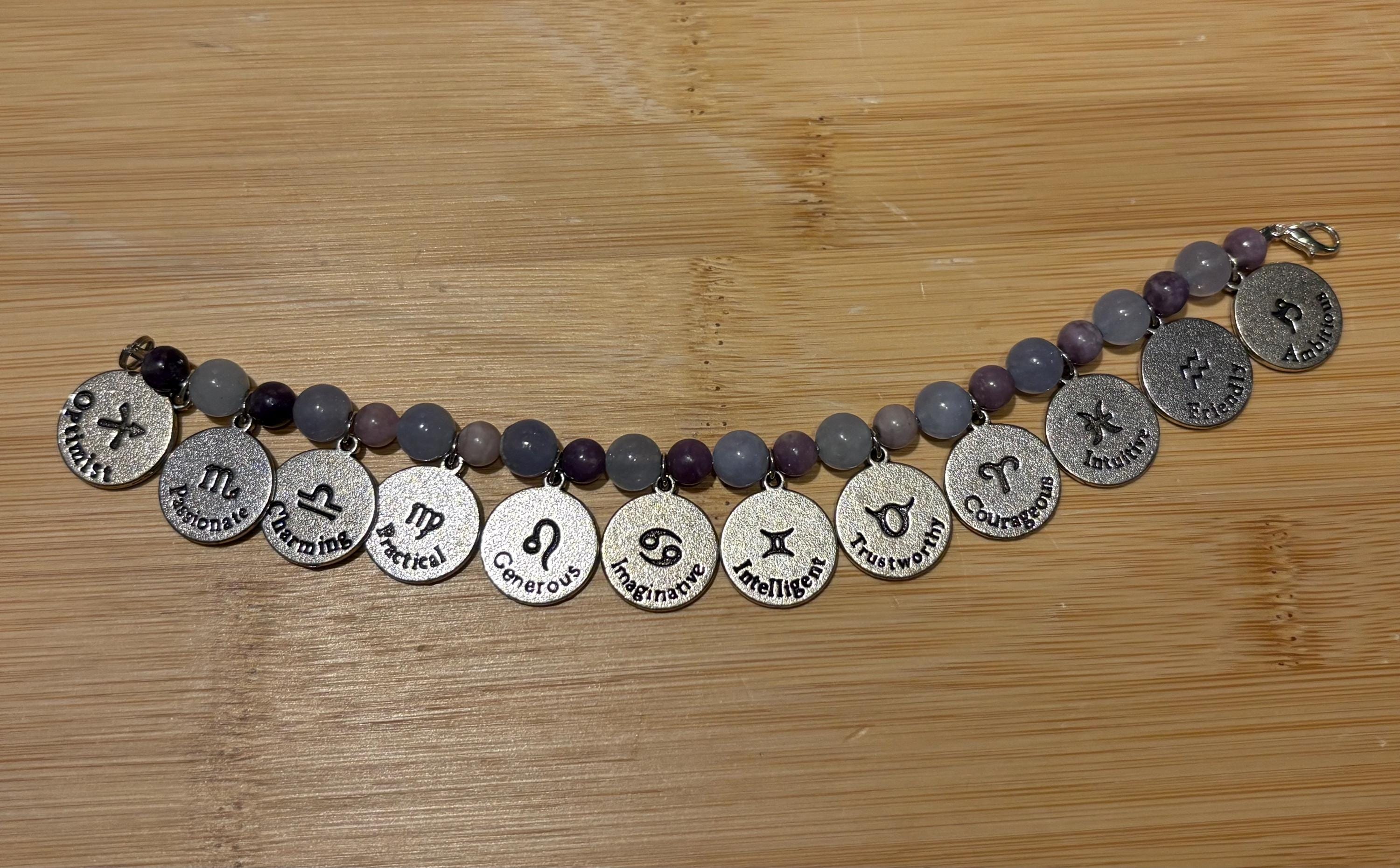 A Year of Health - Handmade Beaded  Charm Bracelet
