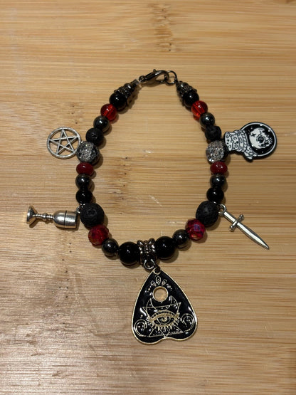 Oracle of the Dark - Handmade Beaded Charm Bracelet