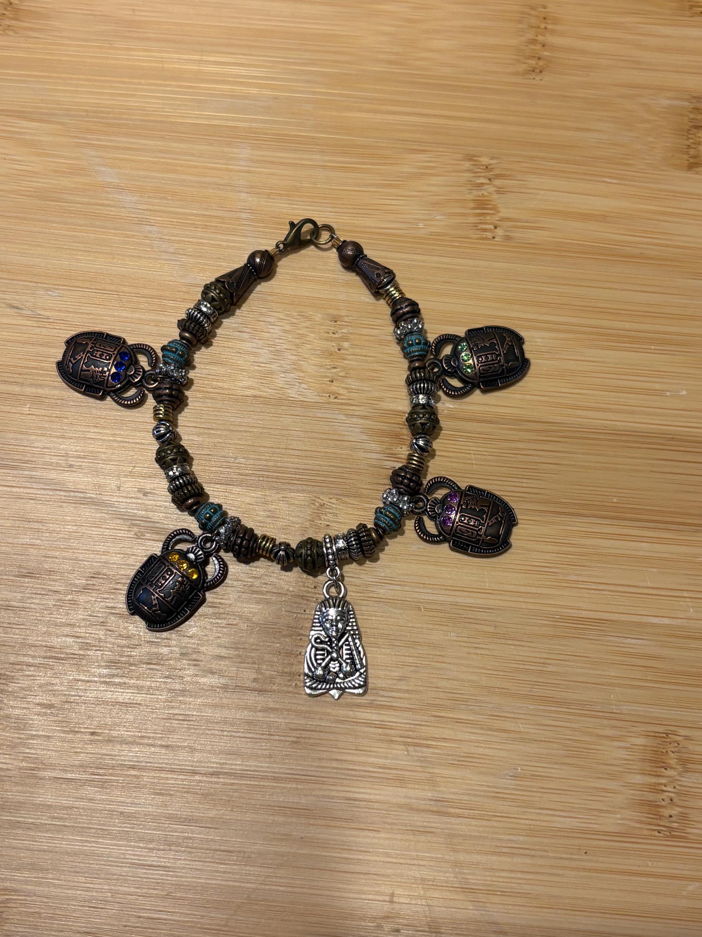 Imhotep - Handmade Beaded Charm Bracelet